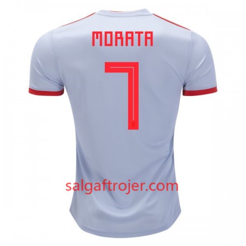 Spanien Fodboldtrøjer Morata 7 Udebanesæt VM 2018 Spanien Fodboldtrøjer Morata 7 Udebanesæt VM 2018